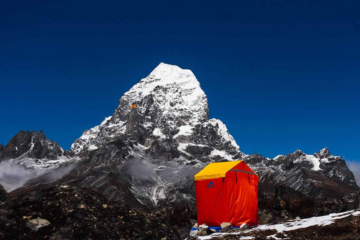 Portable toilets in the mountains